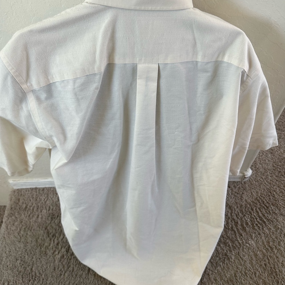 Men’s lot of 2 stafford white button up shirts short sleeve size 17.5 Oxford - Picture 4 of 6
